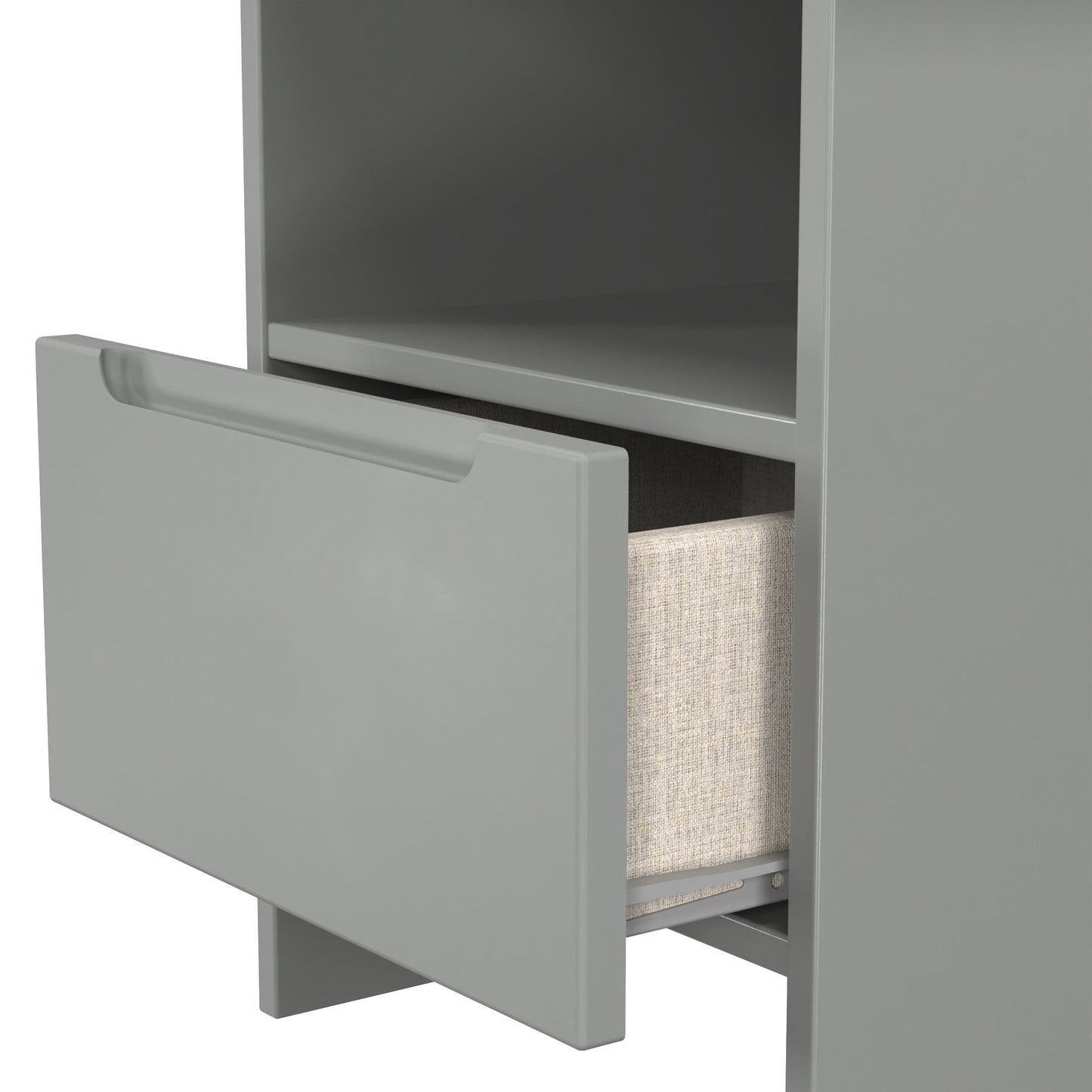 Milan Side Table Grey 1 Shelf 1 Drawer 50cm