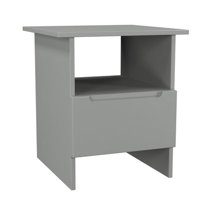 Milan Side Table Grey 1 Shelf 1 Drawer 50cm