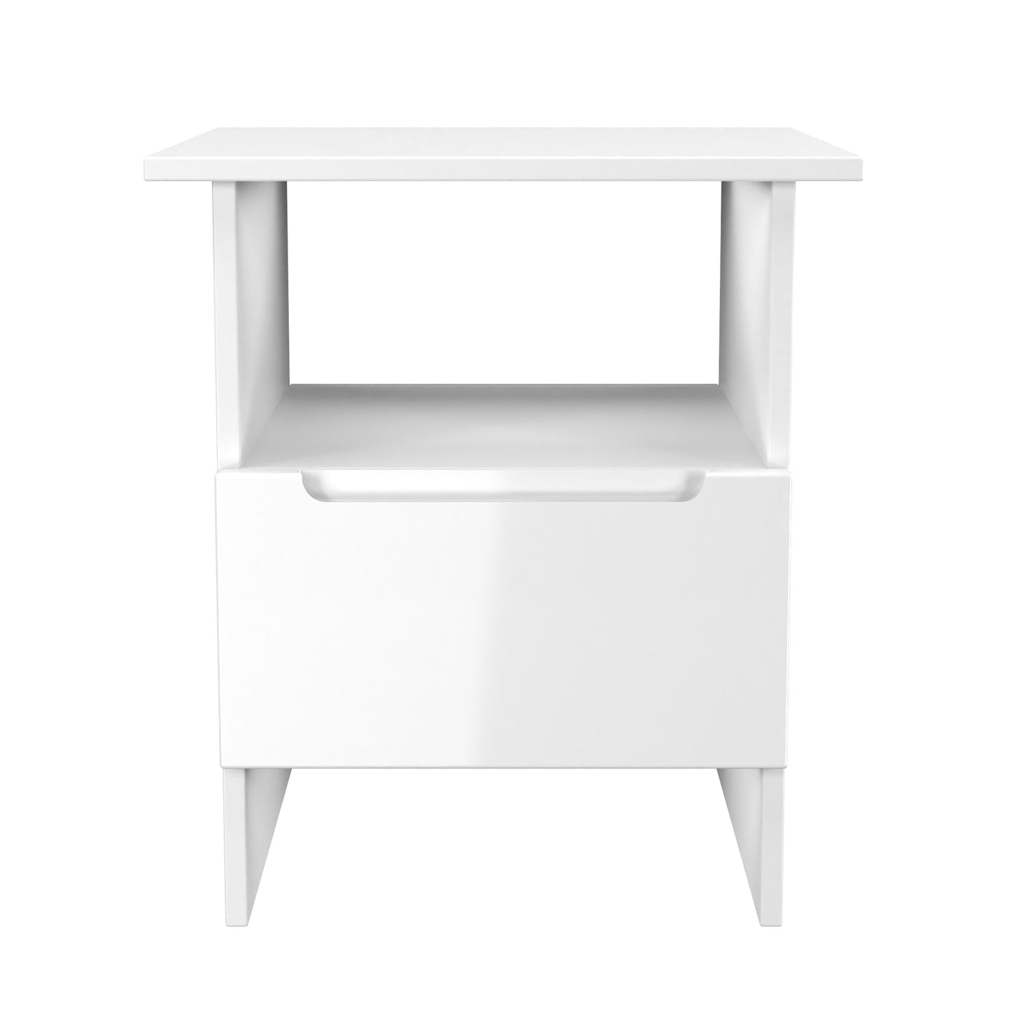 Milan Side Table White 1 Shelf 1 Drawer 50cm