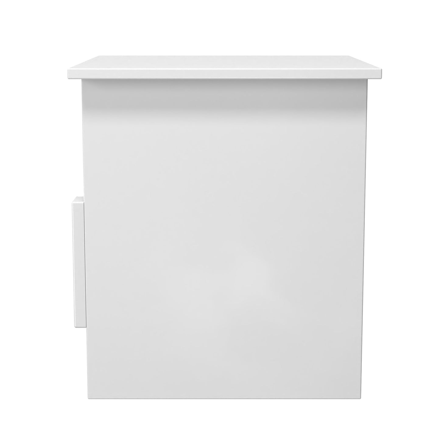 Milan Side Table White 1 Shelf 1 Drawer 50cm