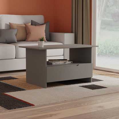 Milan Coffee Table Grey 1 Shelf 1 Drawer 93cm