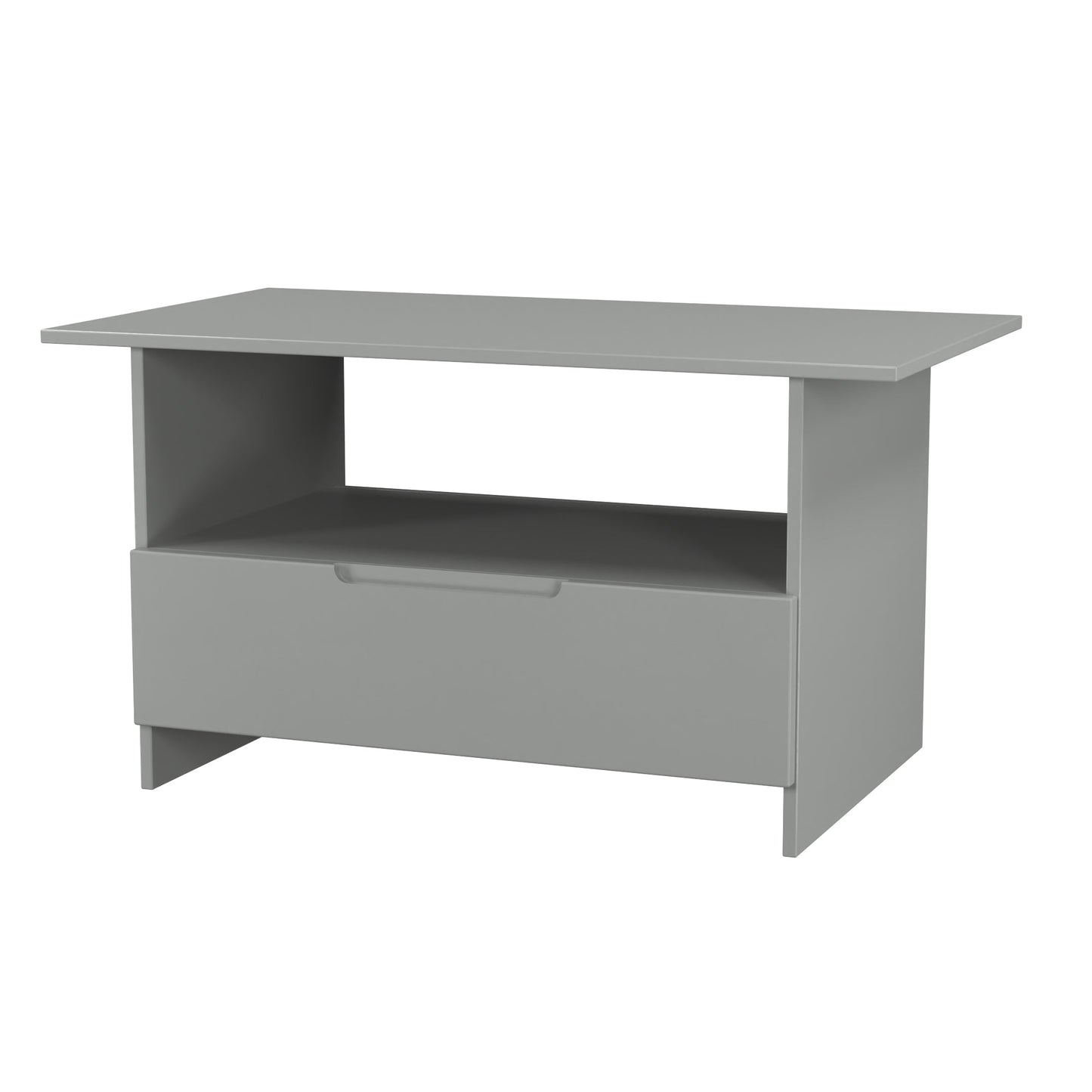 Milan Coffee Table Grey 1 Shelf 1 Drawer 93cm