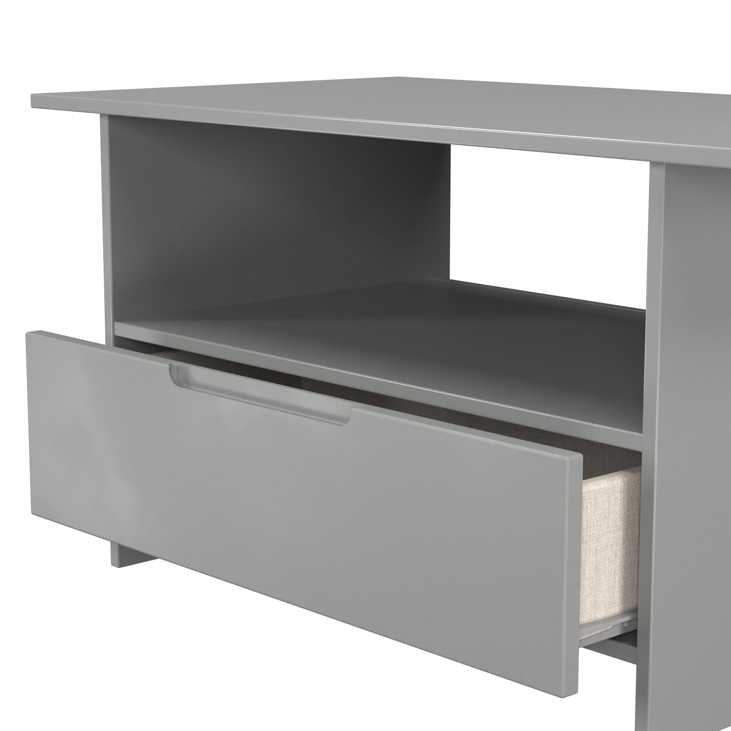 Milan Coffee Table Grey 1 Shelf 1 Drawer 93cm