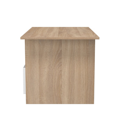 Milan Coffee Table White & Oak 1 Shelf 1 Drawer 93cm