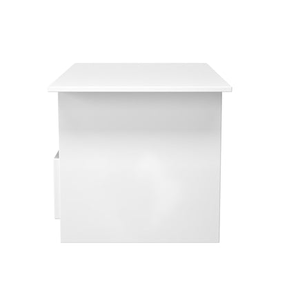 Milan Coffee Table White 1 Shelf 1 Drawer 93cm