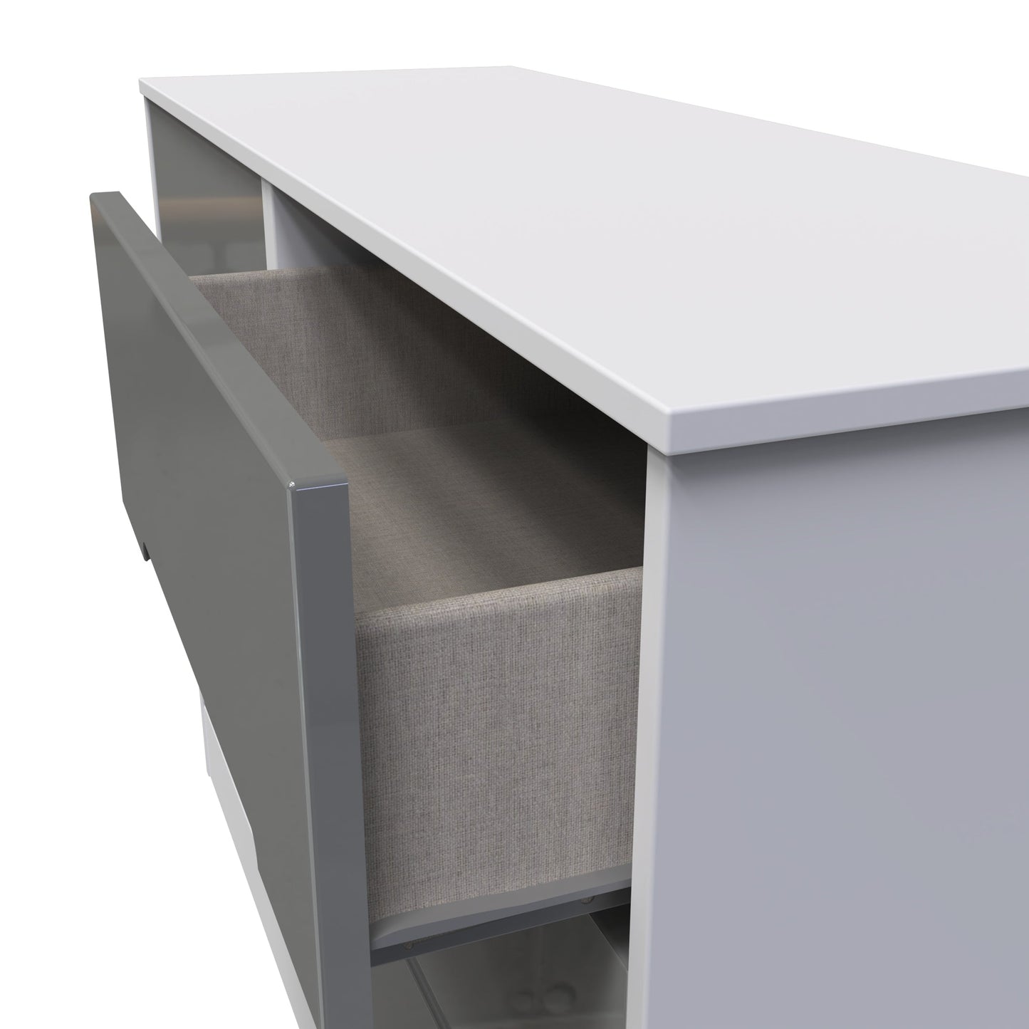 Monaco Large Chest of Drawers Grey & White 6 Drawers 115cm