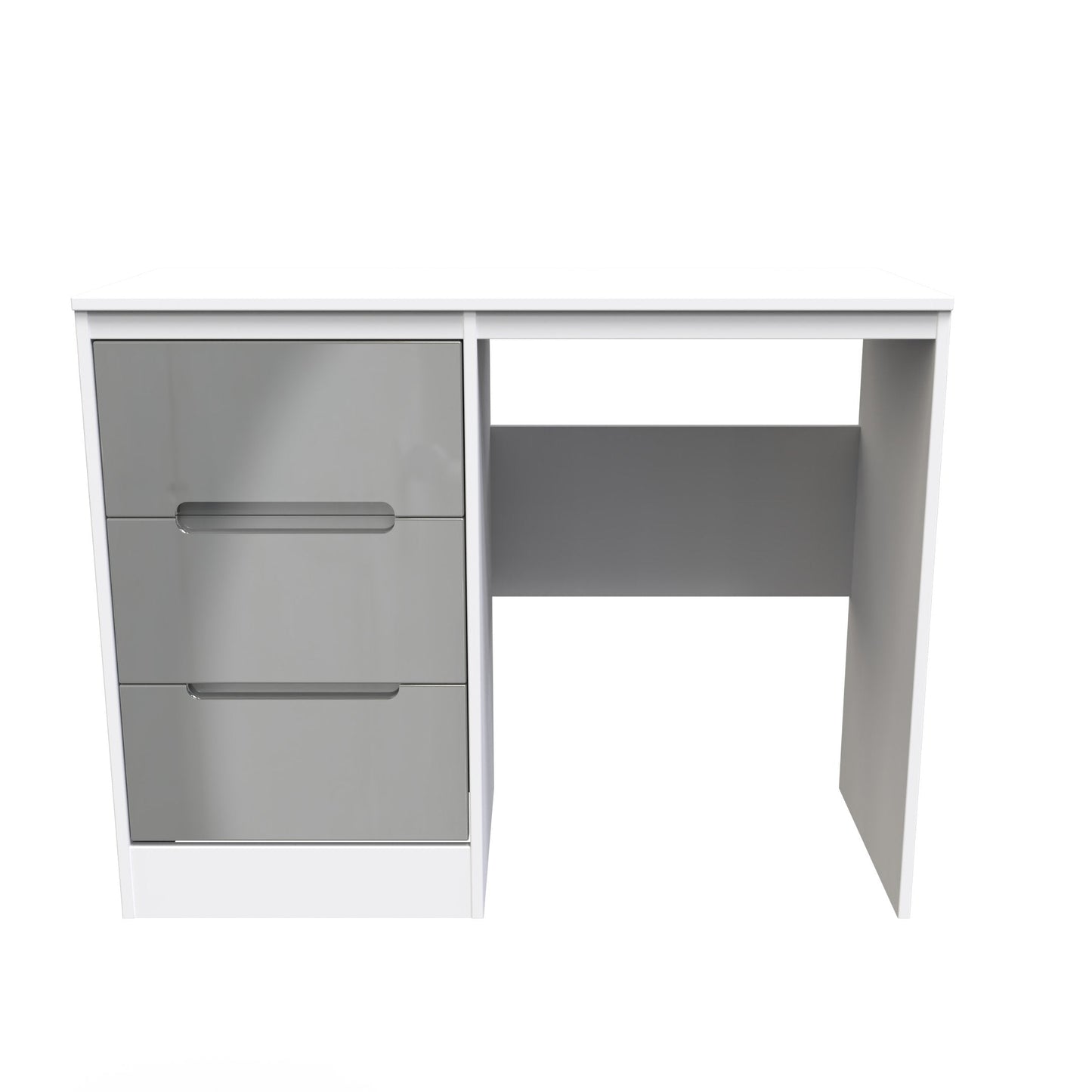 Monaco Desk Grey & White 3 Drawers 97cm