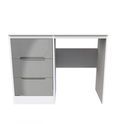 Monaco Desk Grey & White 3 Drawers 97cm