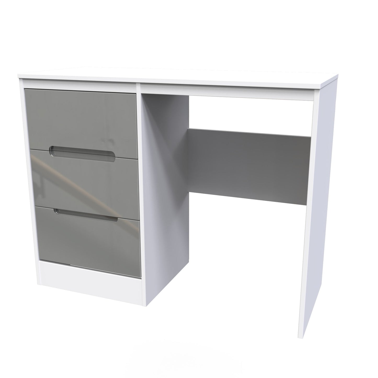 Monaco Desk Grey & White 3 Drawers 97cm