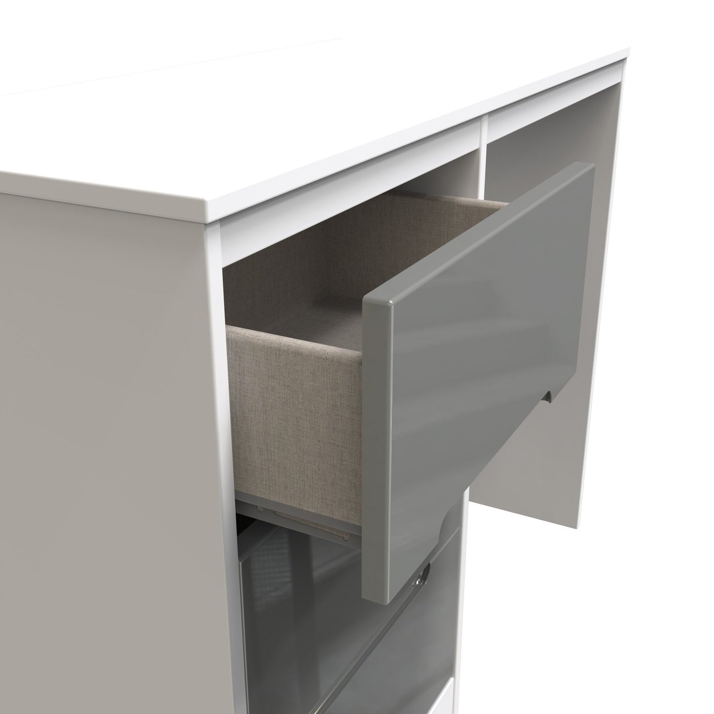 Monaco Desk Grey & White 3 Drawers 97cm