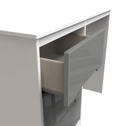 Monaco Desk Grey & White 3 Drawers 97cm