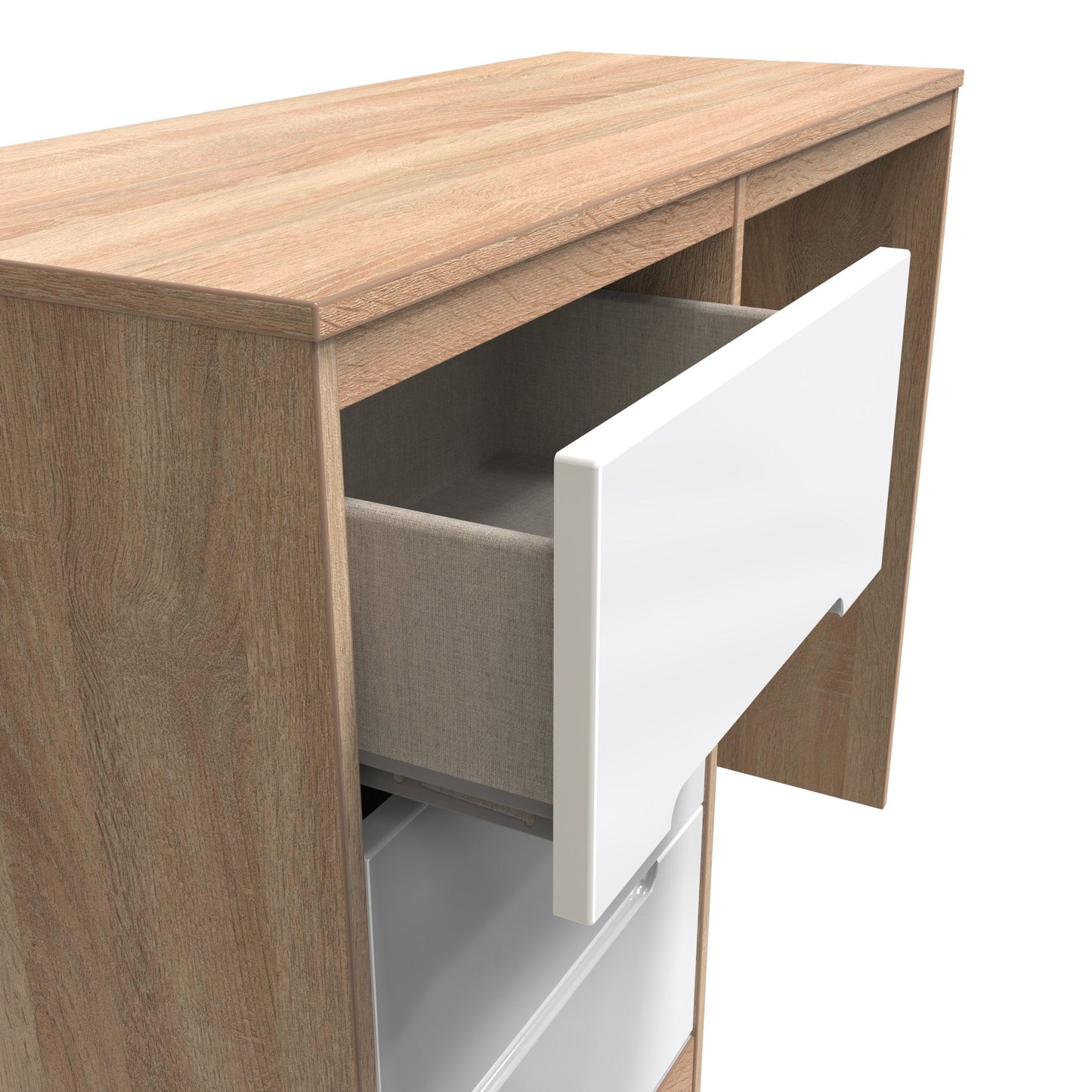 Monaco Desk White & Oak 3 Drawers 97cm