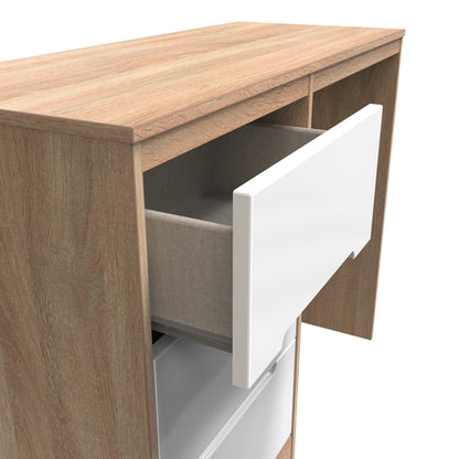 Monaco Desk White & Oak 3 Drawers 97cm