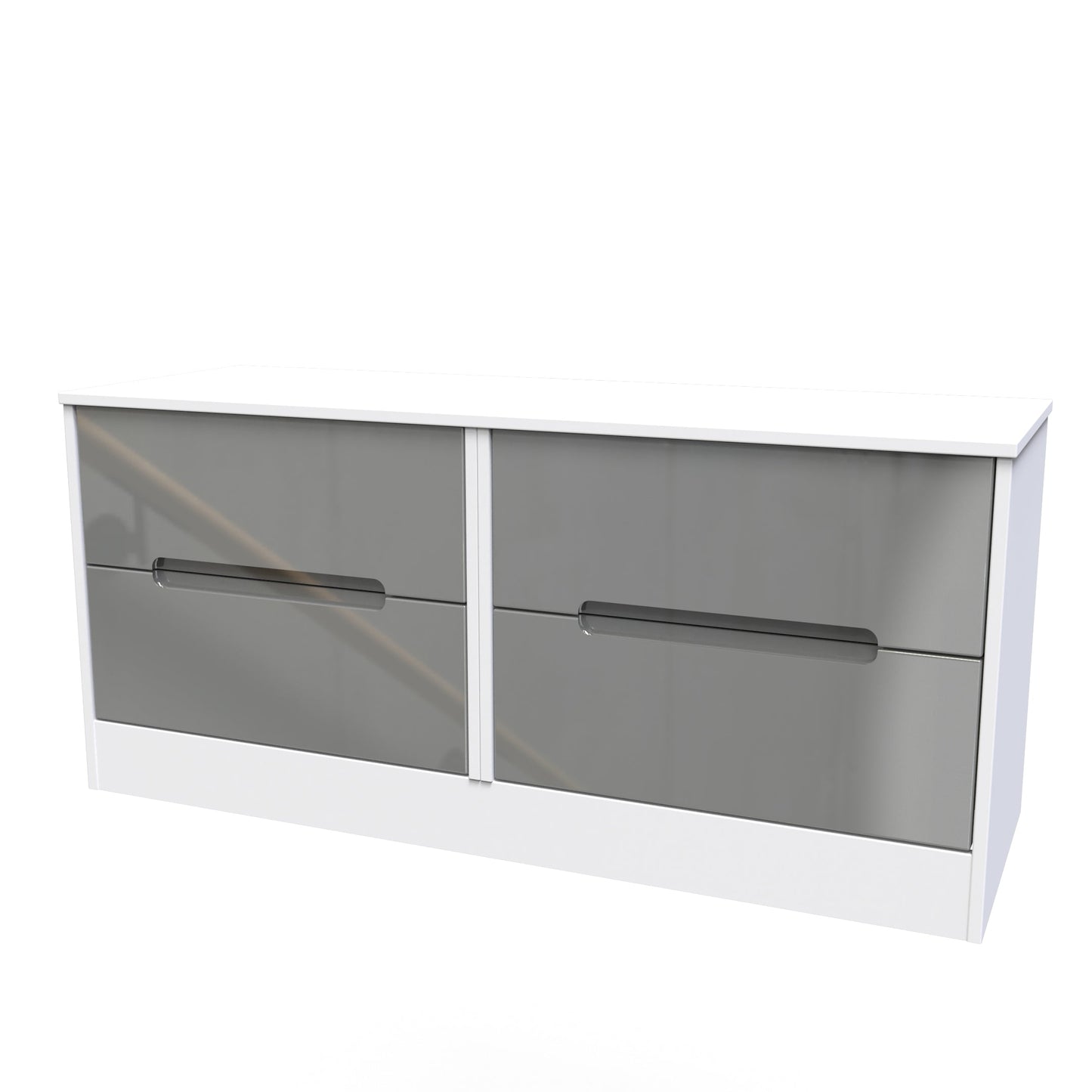 Monaco Large Chest of Drawers Grey & White 4 Drawers 115cm