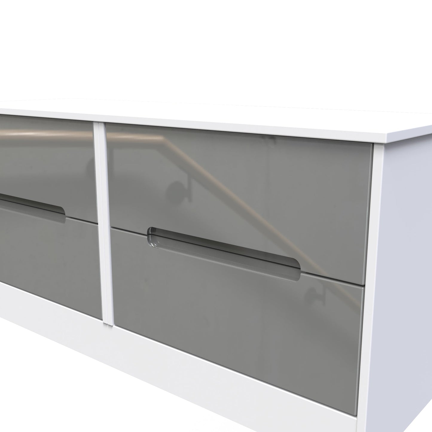 Monaco Large Chest of Drawers Grey & White 4 Drawers 115cm