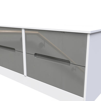 Monaco Large Chest of Drawers Grey & White 4 Drawers 115cm