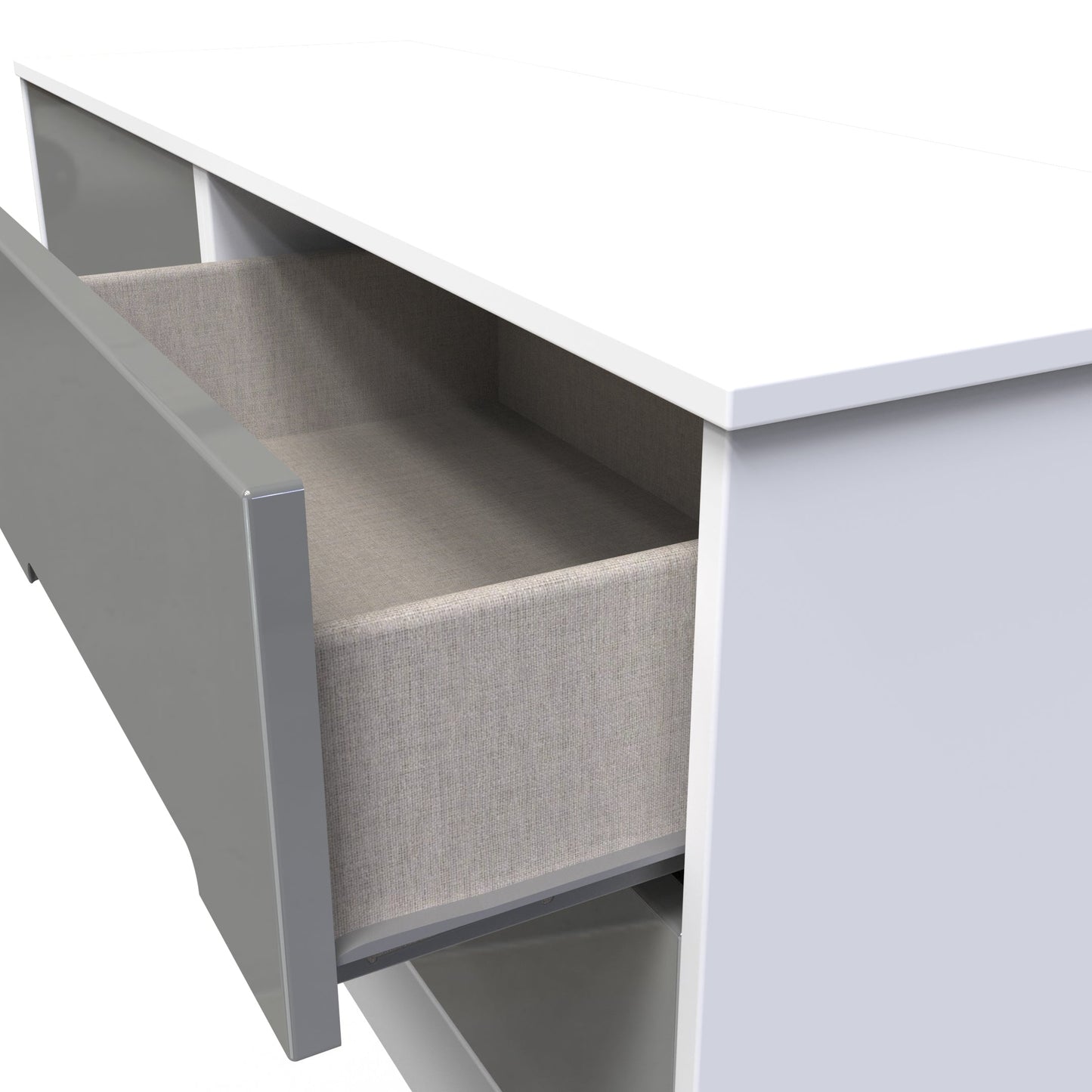 Monaco Large Chest of Drawers Grey & White 4 Drawers 115cm