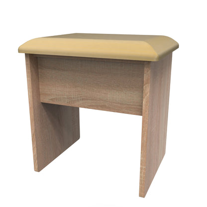 Monaco Dressing Stool White & Oak 51cm