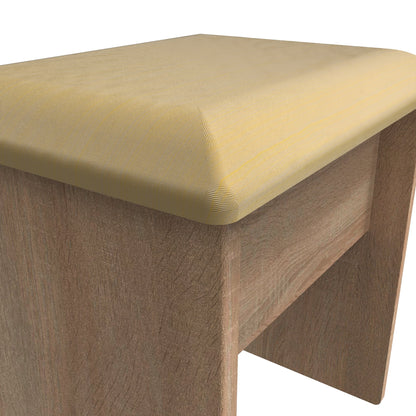 Monaco Dressing Stool White & Oak 51cm