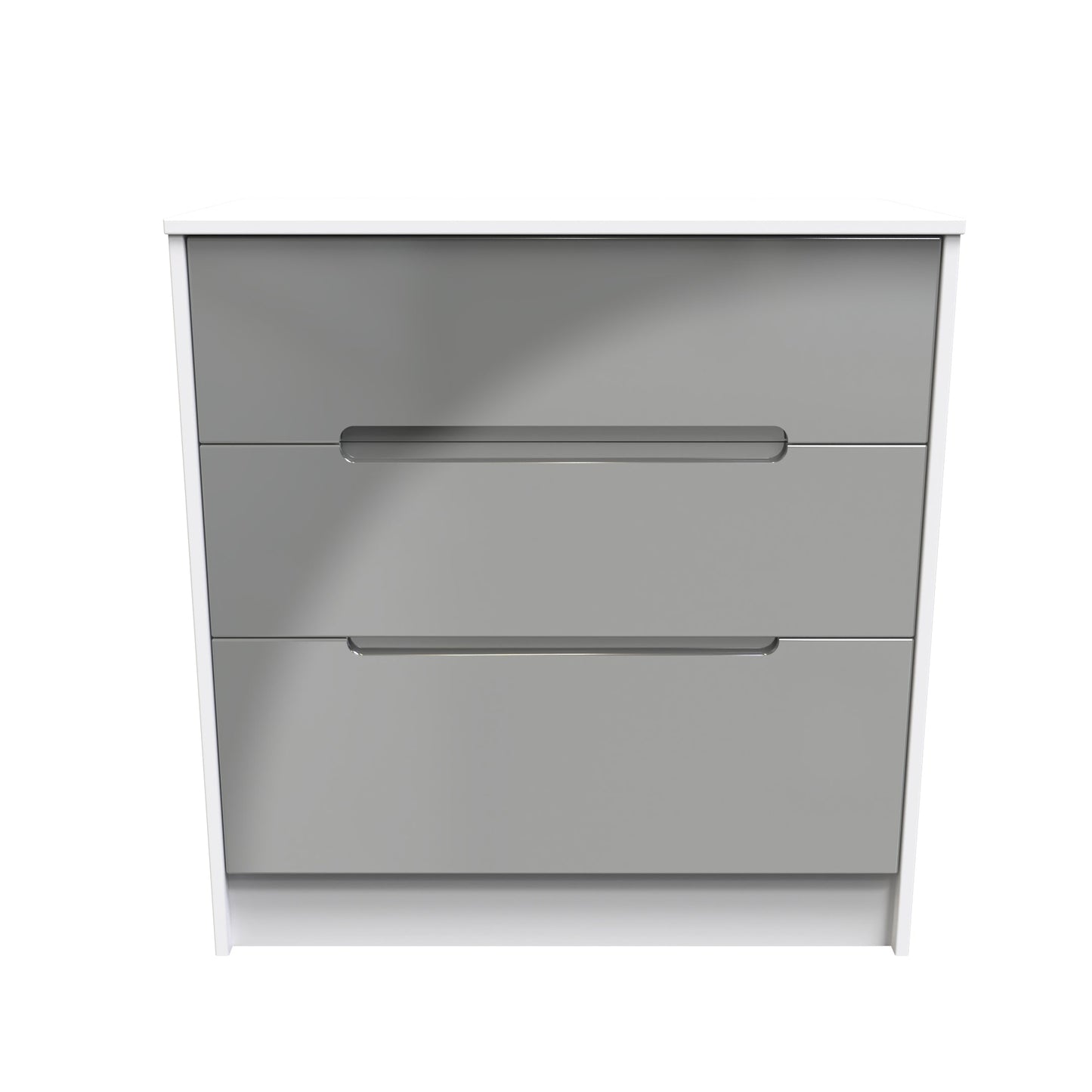 Monaco Chest of Drawers Grey & White 3 Drawers 80cm