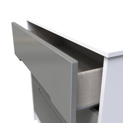 Monaco Chest of Drawers Grey & White 3 Drawers 80cm