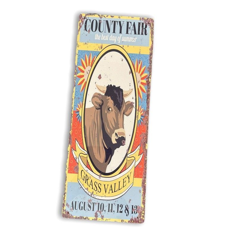 Vintage County Fair Sign Metal Wall Mounted - 42cm – Cherry Lane