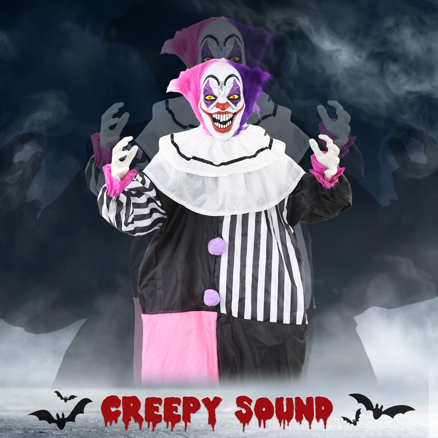 Animated Clown Halloween Decoration - 173cm