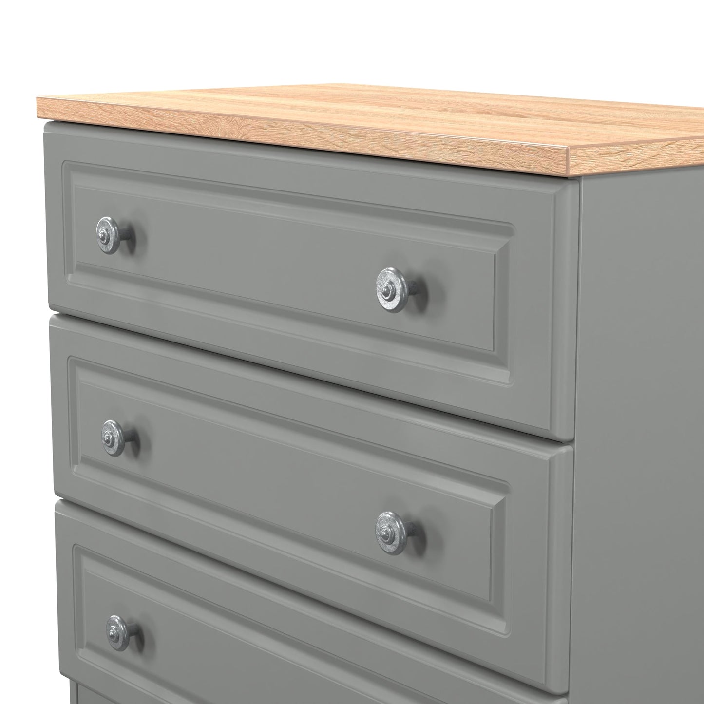 Norfolk Chest of Drawers Grey & Light Oak 3 Drawers 74cm