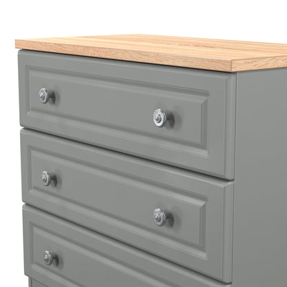 Norfolk Chest of Drawers Grey & Light Oak 3 Drawers 74cm