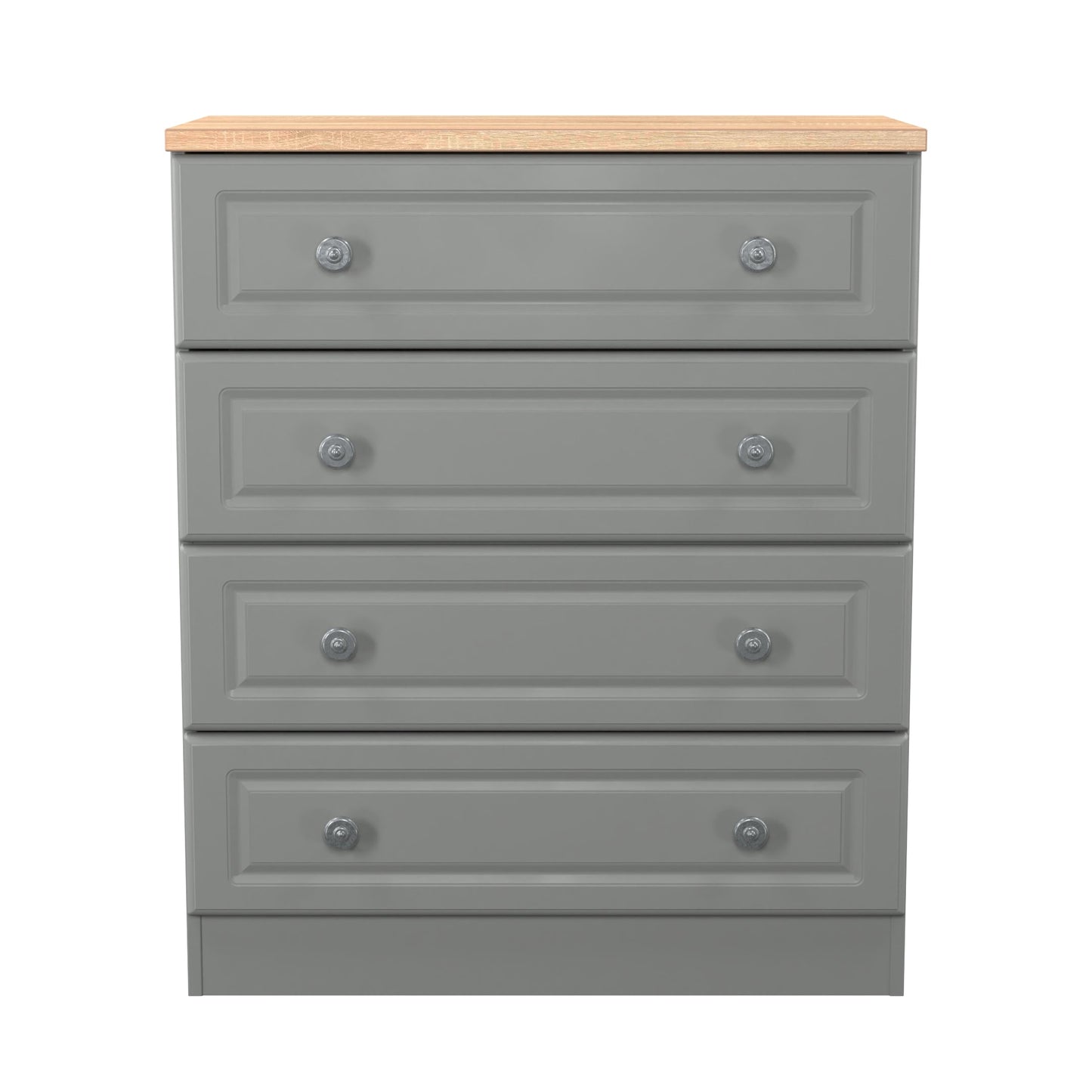 Norfolk Chest of Drawers Grey & Light Oak 4 Drawers 74cm