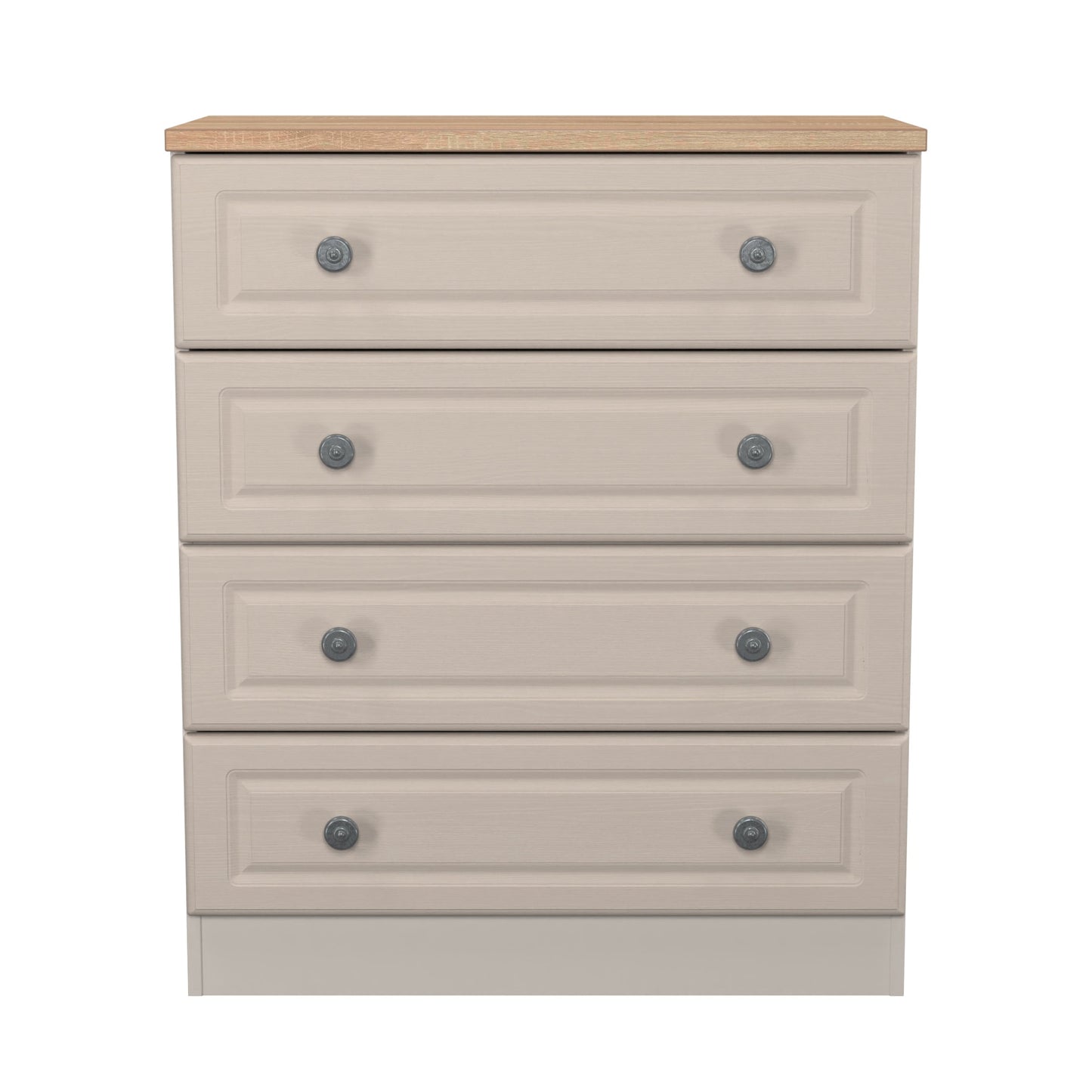 Norfolk Chest of Drawers Off-white & Light Oak 4 Drawers 74cm
