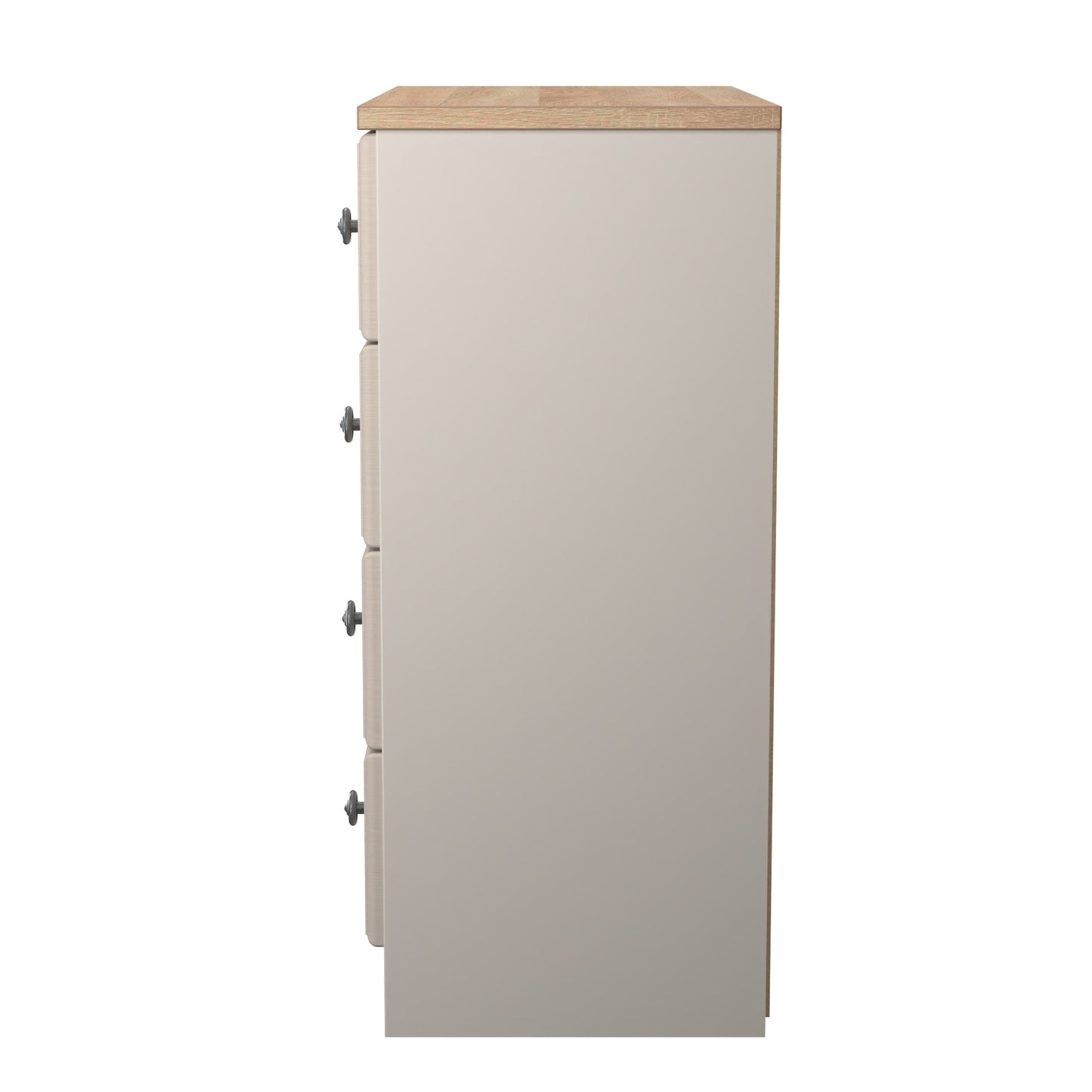 Norfolk Chest of Drawers Off-white & Light Oak 4 Drawers 74cm