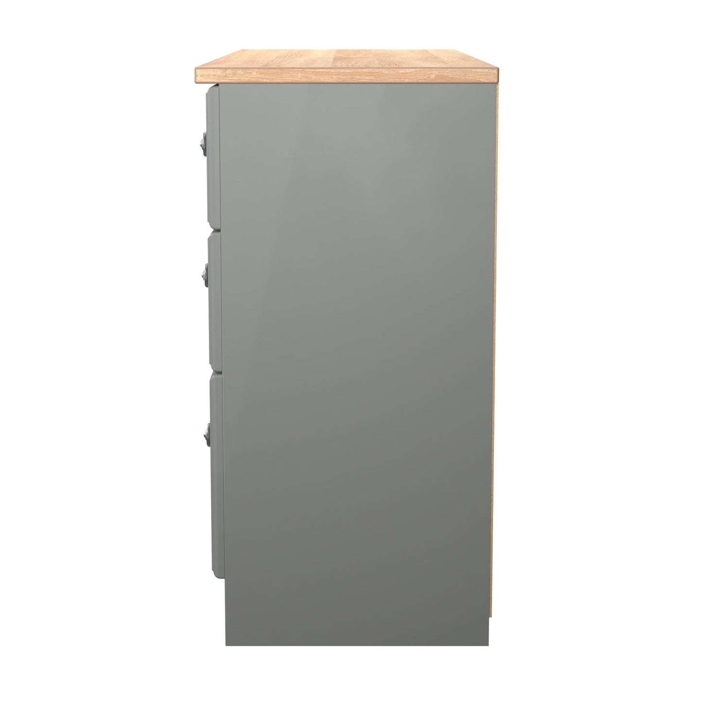 Norfolk Large Chest of Drawers Grey & Light Oak 6 Drawers 110cm