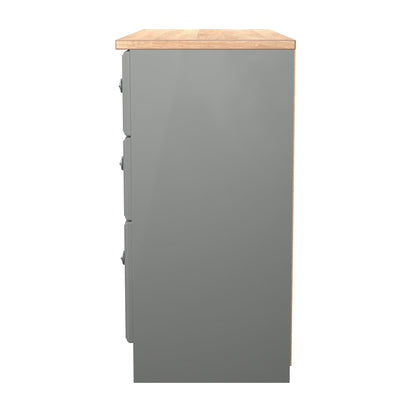 Norfolk Large Chest of Drawers Grey & Light Oak 6 Drawers 110cm