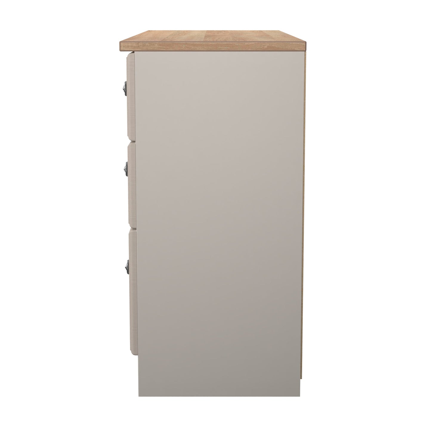 Norfolk Large Chest of Drawers Off-white & Light Oak 6 Drawers 110cm