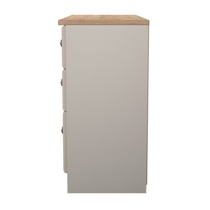 Norfolk Large Chest of Drawers Off-white & Light Oak 6 Drawers 110cm