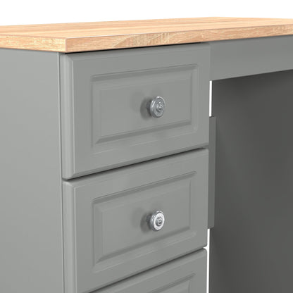 Norfolk Desk Grey & Light Oak 3 Drawers 90cm