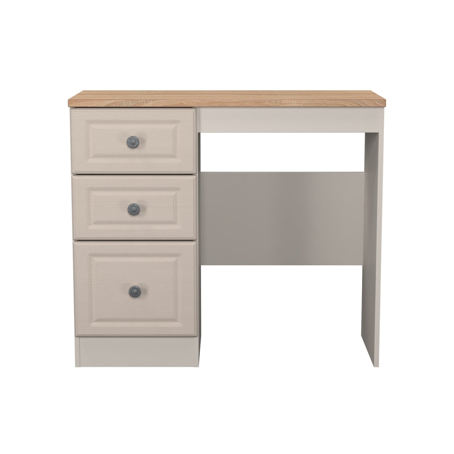 Norfolk Desk Off-white & Light Oak 3 Drawers 90cm