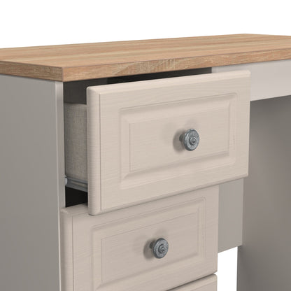 Norfolk Desk Off-white & Light Oak 3 Drawers 90cm