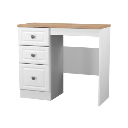 Norfolk Desk White & Light Oak 3 Drawers 90cm