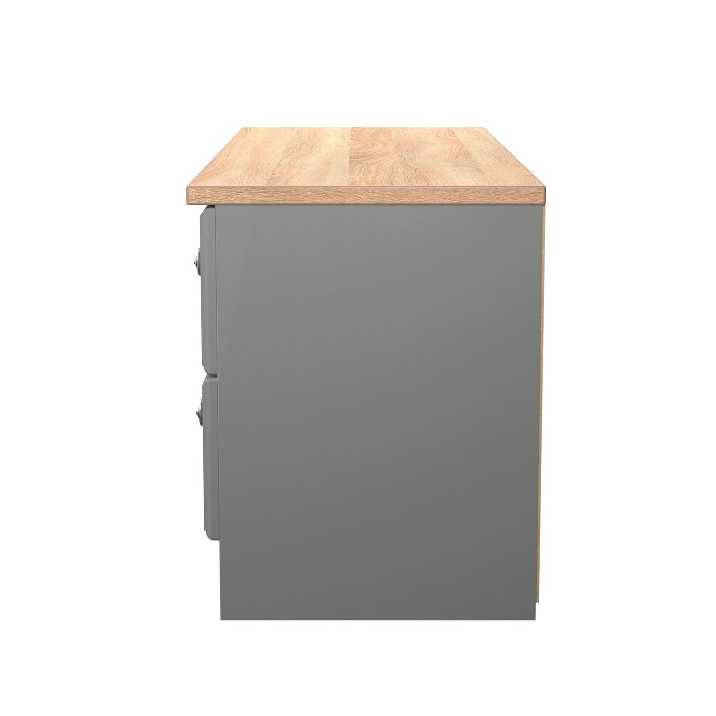 Norfolk Large Chest of Drawers Grey & Light Oak 4 Drawers 110cm