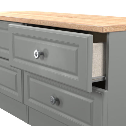 Norfolk Large Chest of Drawers Grey & Light Oak 4 Drawers 110cm