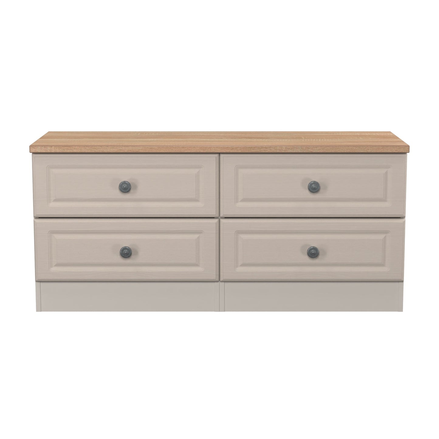 Norfolk Large Chest of Drawers Off-white & Light Oak 4 Drawers 110cm