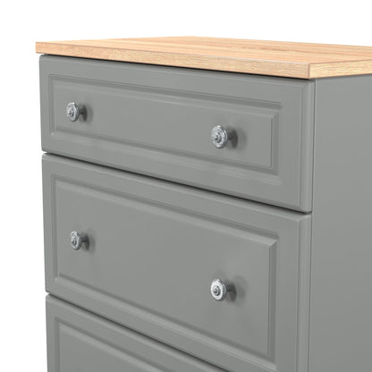 Norfolk Chest of Drawers Grey & Light Oak 3 Drawers 39cm