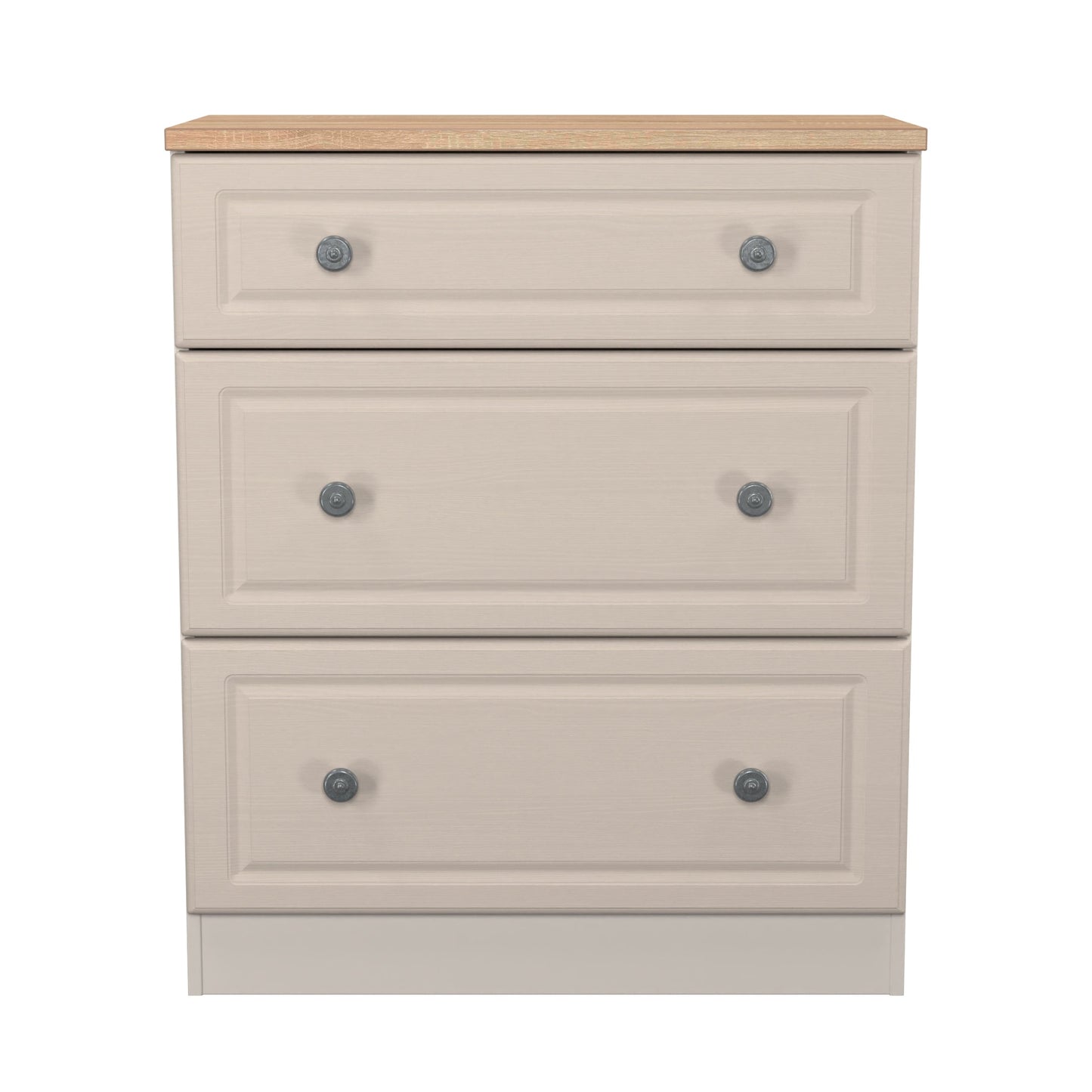 Norfolk Chest of Drawers Off-white & Light Oak 3 Drawers 39cm