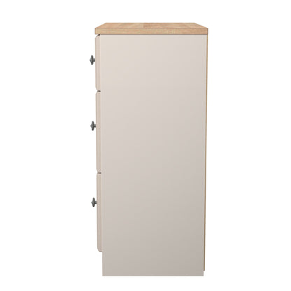 Norfolk Chest of Drawers Off-white & Light Oak 3 Drawers 39cm