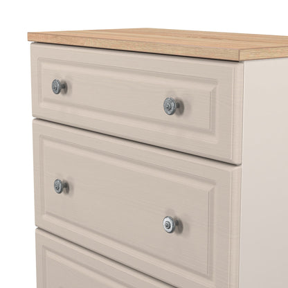Norfolk Chest of Drawers Off-white & Light Oak 3 Drawers 39cm