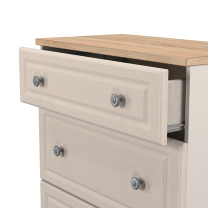 Norfolk Chest of Drawers Off-white & Light Oak 3 Drawers 39cm