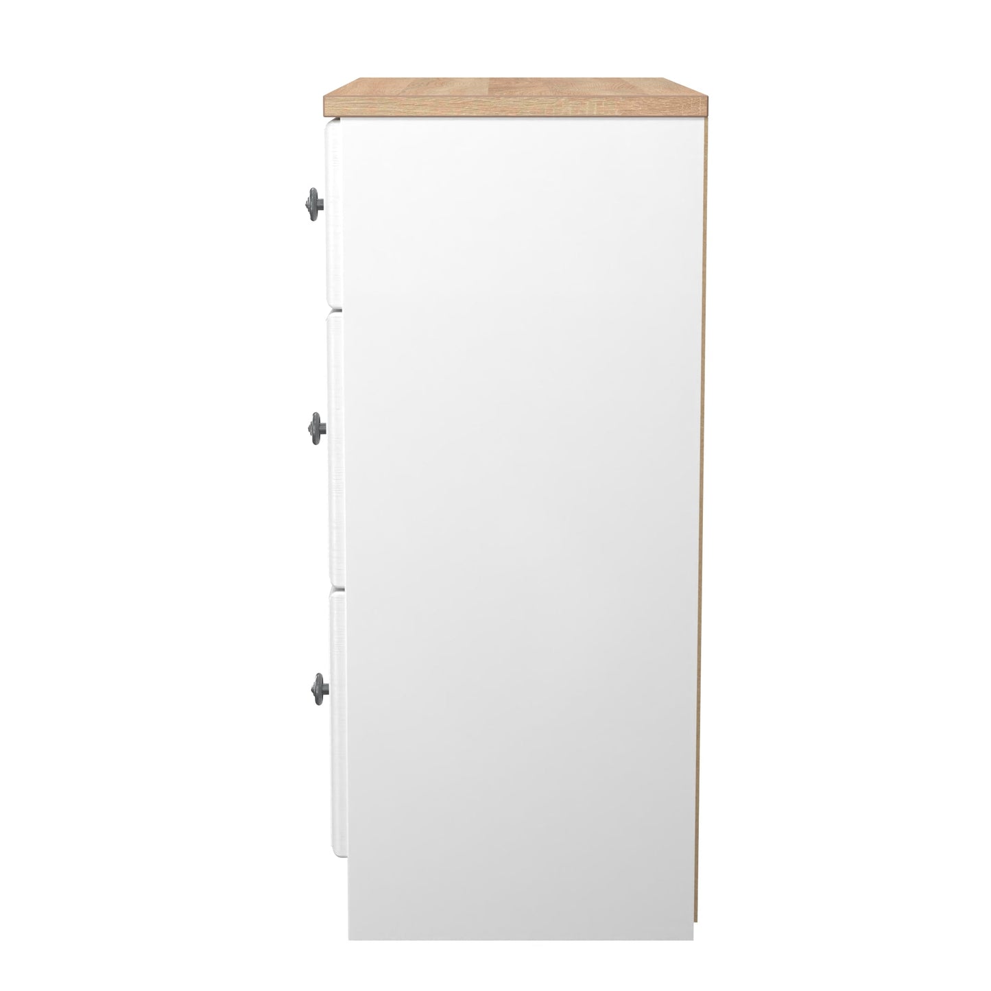 Norfolk Chest of Drawers White & Light Oak 3 Drawers 39cm