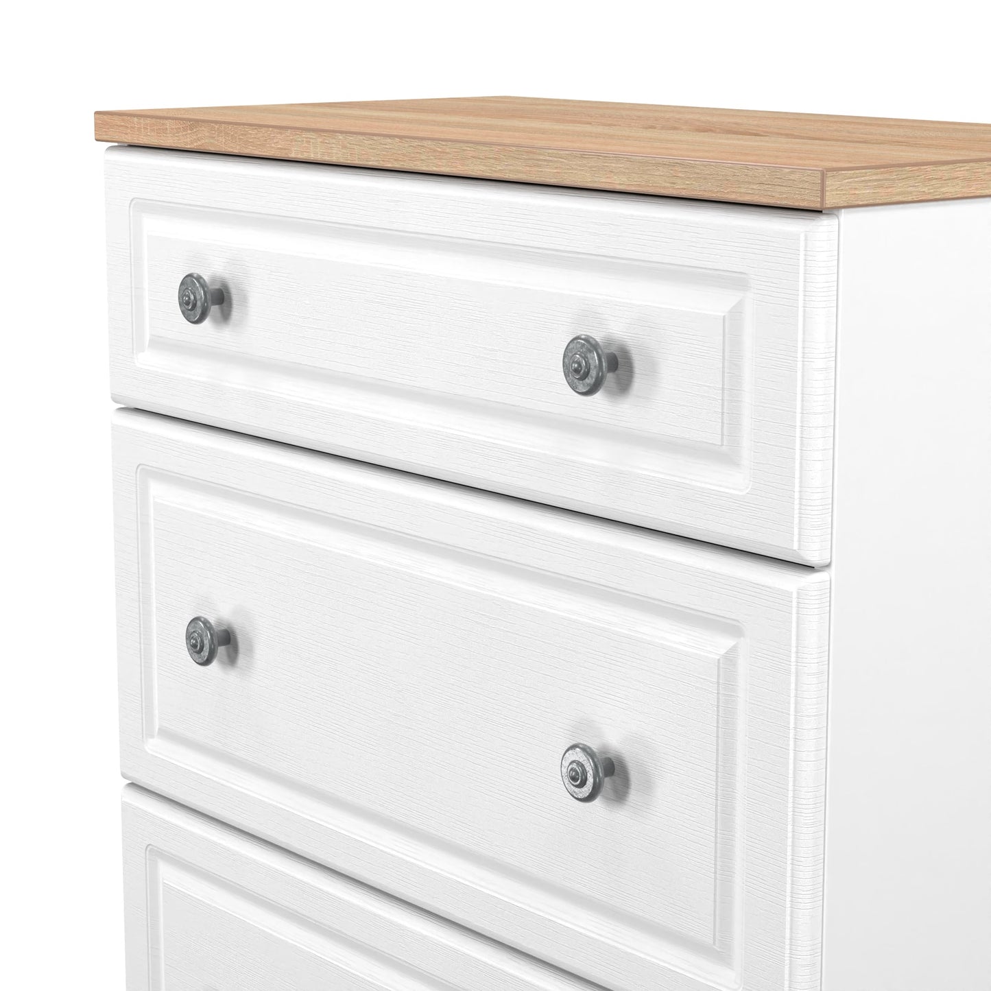 Norfolk Chest of Drawers White & Light Oak 3 Drawers 39cm